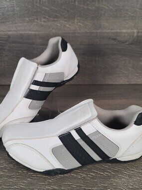 State Street Men's Slip-On Black and White Turf/Golf Shoes Size 10.5